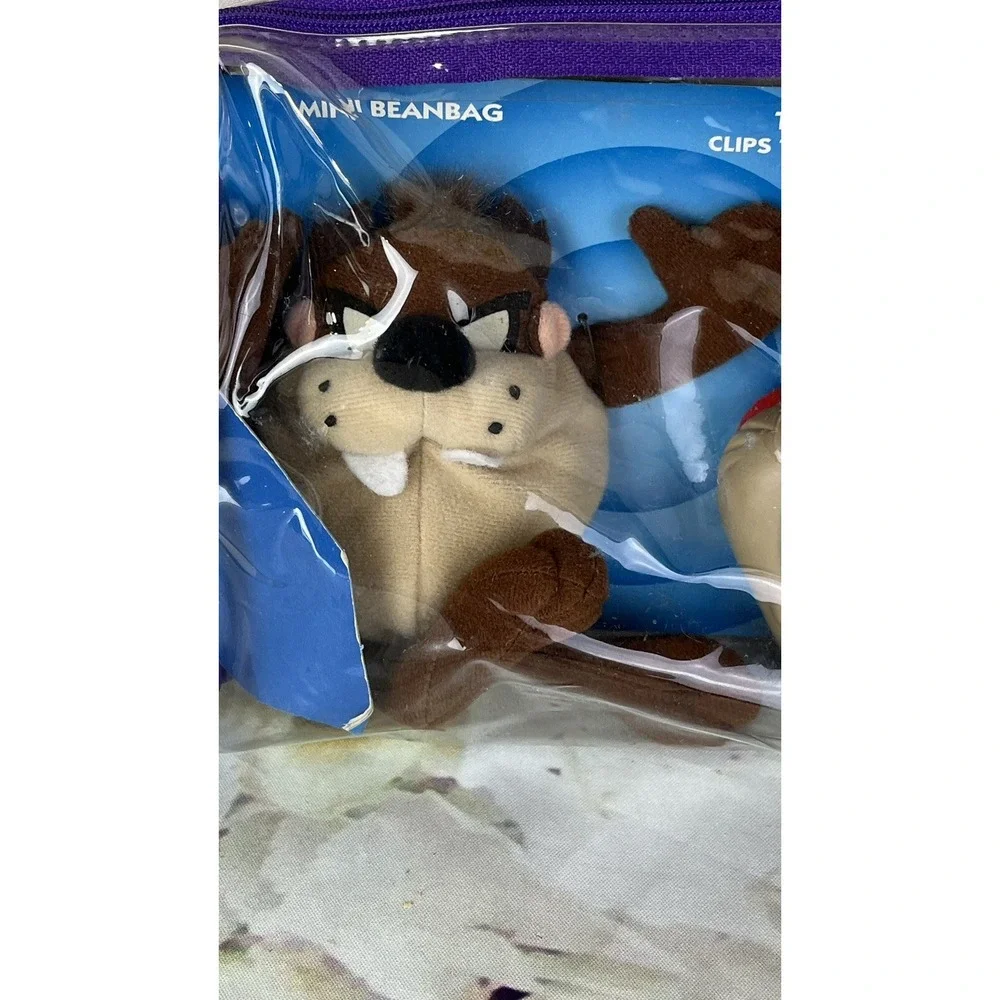 TAZ Plush and Keychain Change Purse Clip Looney Toons 1994 Warner Applause NOS